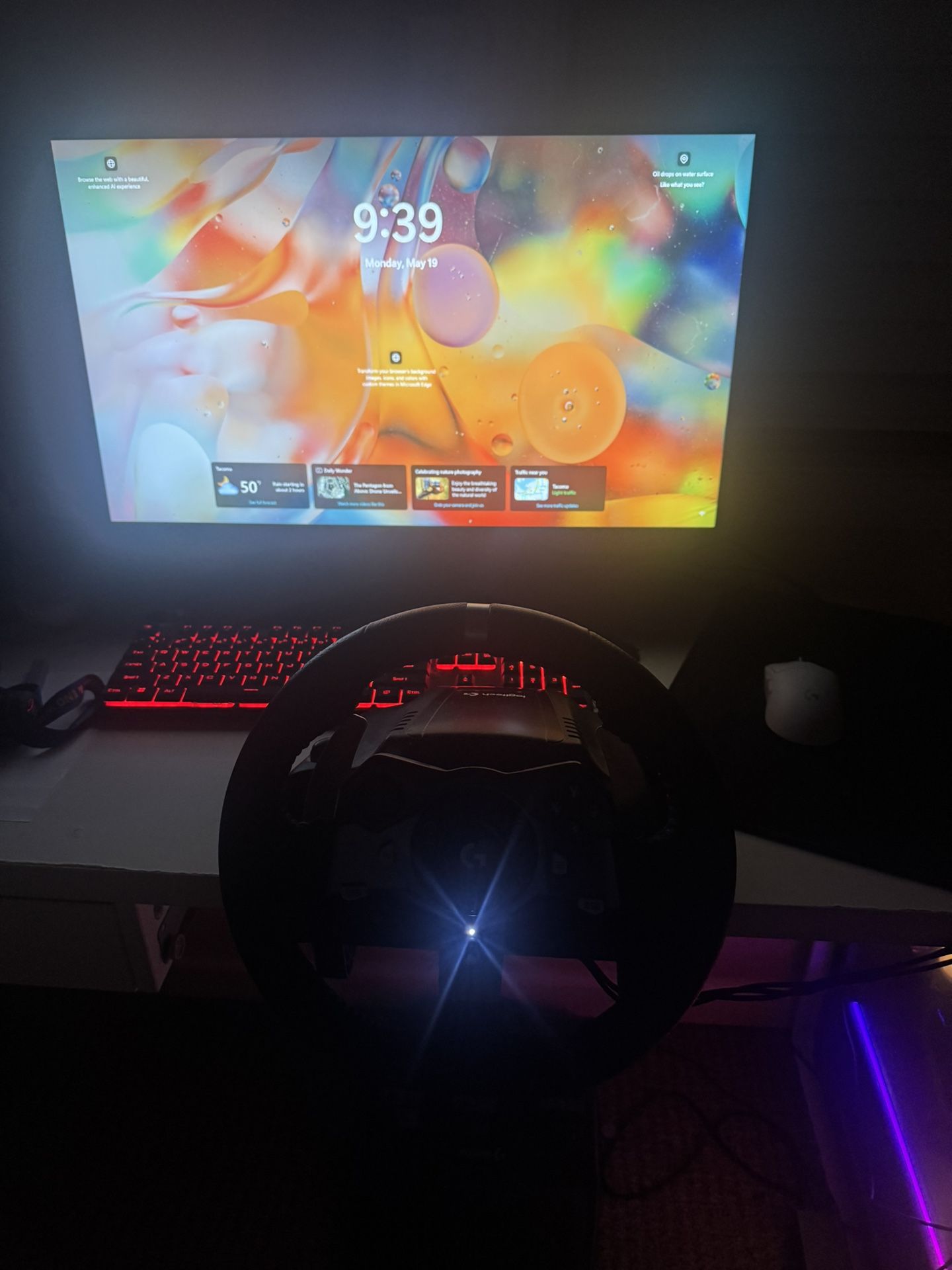 Complete Gaming Setup: iBUYPOWER PC, Logitech G920 Wheel, LG 27" Monitor