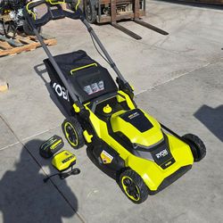 Ryobi 40v Hp Brushless 21-in Cordless Battery Walk Behind Push Lawn Mower