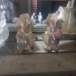 Porcelain Figurines With Gold Trimming