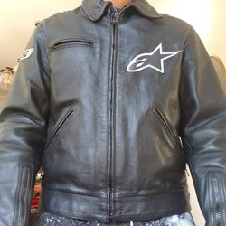 Alpinestars All Black Leather Clean Look Motorcycle Jacket