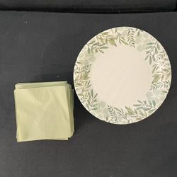 Sage Green Plates And Napkins For Events