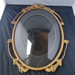 Antique Oval Gold Gilt Picture Frame Cast Rose Detail Dome Convex Bubble Glass 14x20 Frame Negotiable/ Open To Offers