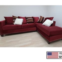 New Red Velvet Sectional Nail Trim With Pillows