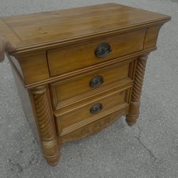 Rustic Solid Wooden Three Drawer Bedroom Night Stand Storage Chest! Good condition! All drawers slide great  30x18x30in