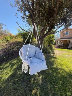 Macrame Hanging Hammock Chair with Cushions
