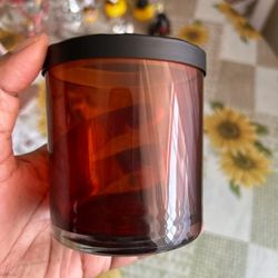 36 Amber Candle Jars With Lids