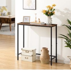 Narrow Console Table 29.5” - Rustic Brown