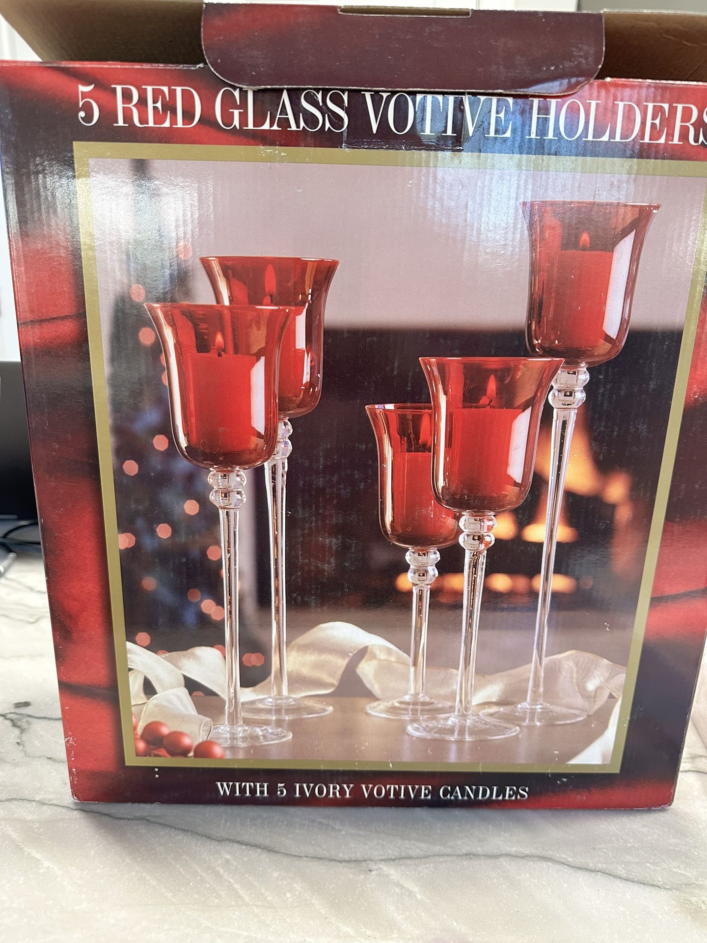 Red Glass Votive Holders