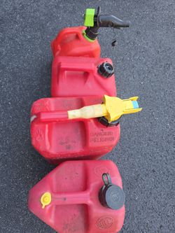 Various Sizes Of Gasoline Containers 
