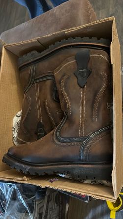 Brown Leather Western Work Boots