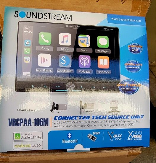 Soundstream  10.6" Din Car Stereo Apple CarPlay + Android Auto