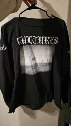 Yeezy Vultures Black Gothic Print Album Merch Long Sleeve Shirt Size 2 (M/L)