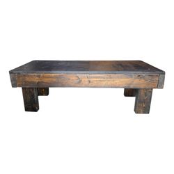 Old Wooden Bench Rustic Stool Bench Farmhouse Style Accent Furniture Hall 