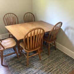 Wood Table With Chairs 