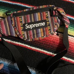 Supreme FW20 Woven Stripe Waist Bag And Coin Pouch