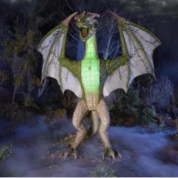 8Ft Roaring Dragon Halloween Prop Life Size Animated Yard Decoration Brand New