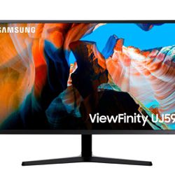 Samsung - 32” 4K ViewFinity UJ590 UHD Monitor - Dark Gray/Blue