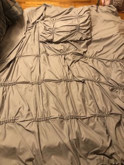 Twin grey duvet cover with pillow sham