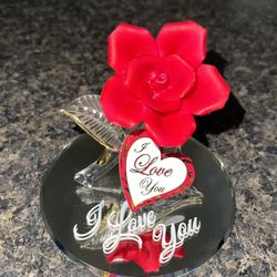 Glass Rose Figurine 