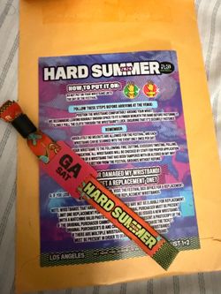 Hard Summer Sat GA wristband $150