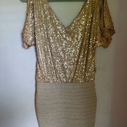 Fredrick's Elegant Gold Sequin Dress New with tags