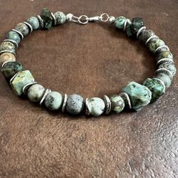 Blue and Yellow Beaded Bracelet