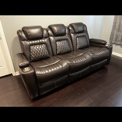 Dual Reclining Entertainment Sofa - 6 Months Old MOTIVATED TO SELL!