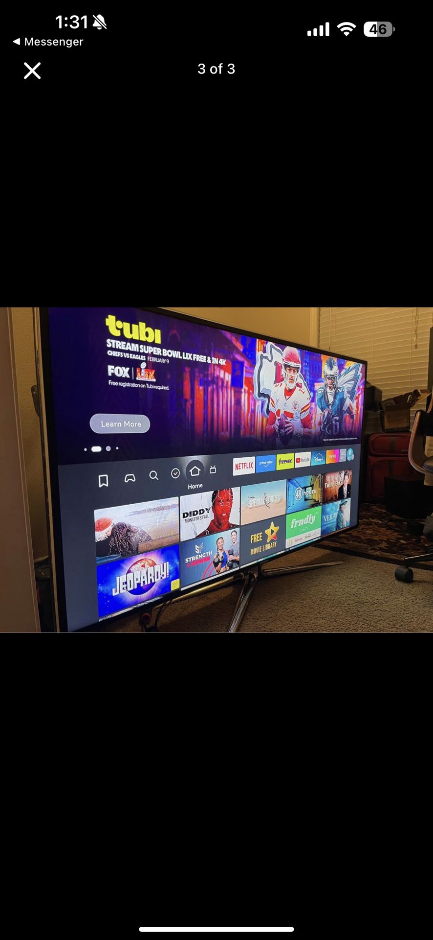 60 Inch TV Smart TV, No Remote