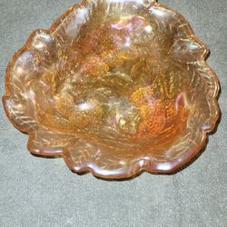 Indiana Carnival Glass Loganberry & Leaf Bowl