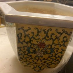Vintage Chinoiserie Asian Flower Pot