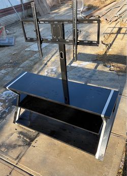 Black Glass TV Stand with Mount