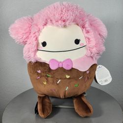 14" Squishmallow Brina The Bigfoot Pink Chocolate Plush
