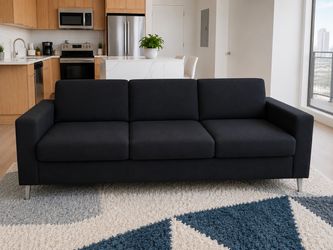 Black 3-Seat Modern Sofa