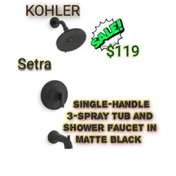 KOHLER

Setra Single-Handle 3-Spray Tub and Shower Faucet in Matte Black (Valve Included)

