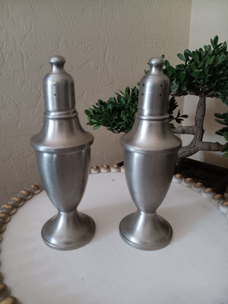$15 Web Weighted Pewter Salt And Pepper Shakers Set Of 2