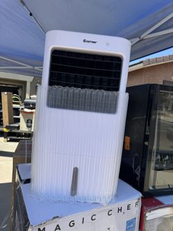 COSTWAY Evaporative Cooler, Portable Air Cooler with LED Display, Remote Control