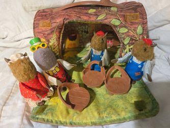 Vintage 1979 Fisher-Price "The Woodseys" Log House Playset