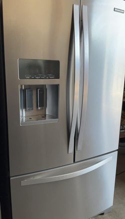 Kitchen Aid French Door Silver Refrigerator
