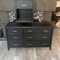 Black Dresser And Night Stand 