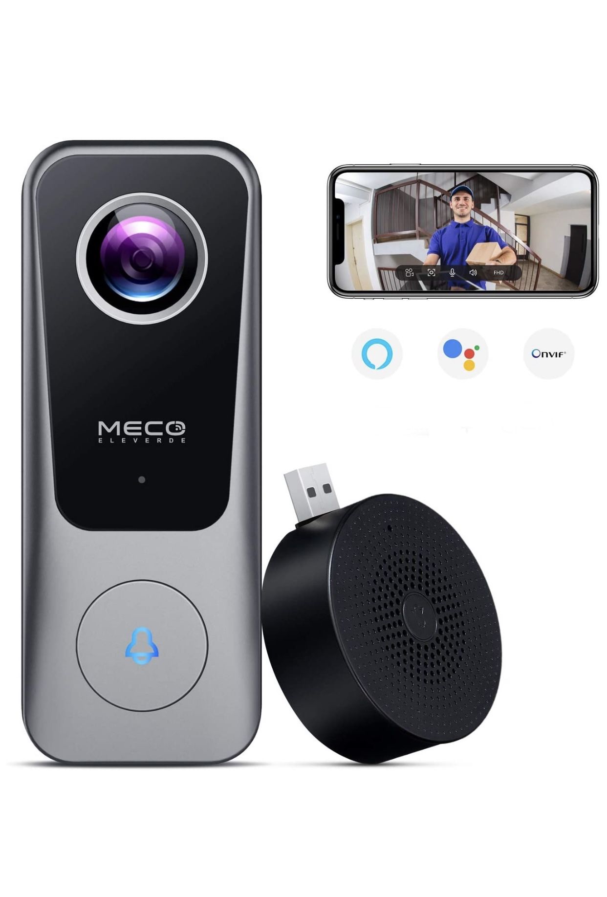 WiFi Video Doorbell Camera, Doorbell Camera with Chime, 2K Ultra