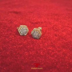 Fancy hexagon Diamond earrings with 10K Gold and 0.62 CTW Diamond