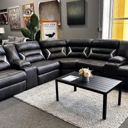 Full price is $2,909. $10 is Down Payment with Acima Financing Approval. No credit needed. Kincord Midnight 3 Piece Power Reclining Sectional by Ashle