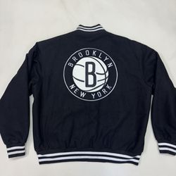 Brooklyn Nets Wool Reversible Jacket Men’s Size XXL Black JH Design   