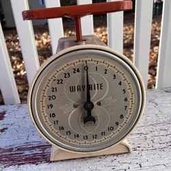 Wayrite Way Rite Vintage 1950’s Farm Kitchen Scale 25 Lb Pound Chicago USA 