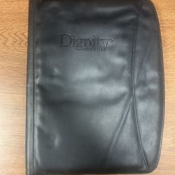 Dignity Memorial Zippered Portfolio with Built-in Calculator – Black