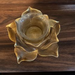 Gold Flower Candle Holder 