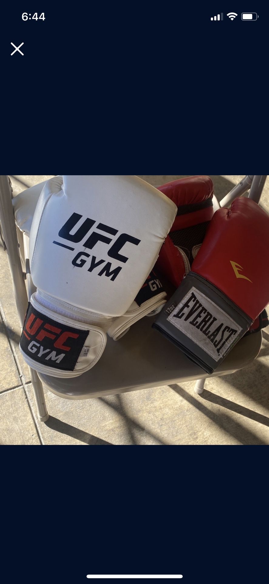 14 0z White UFC Gloves, 12oz Everlasting 