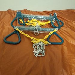 Gym Ring Trapeze Swing Bar 17'' Heavy Duty Chain Swing Accessories Kids$20 Each 