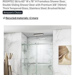 ROOMTEC 56 to 60'' W x 76'' H Frameless Shower Door