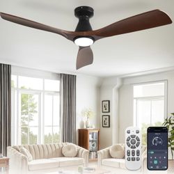 52-Inch Ceiling Fans with Lights: Walnut 3 Blade 